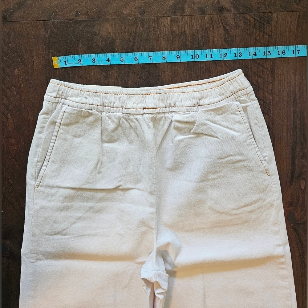 WeWoreWhat White Straight Leg Pull On Stretch Twill Denim Pants, Sizeโ Medium - Picture 12 of 15